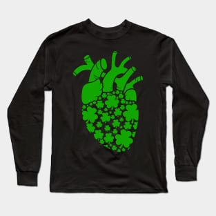 Shamrock Heart Cardiac Nurse St Patricks Day Long Sleeve T-Shirt